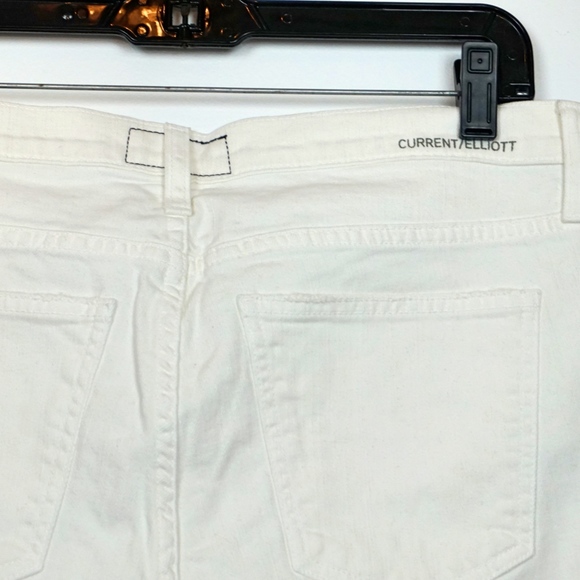 NWT current Elliott  dirty white embroidery jeans - Picture 7 of 8